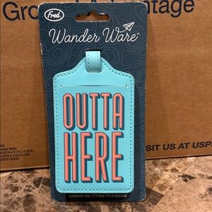 Fred Wander Ware Aqua Luggage Tag NWT
